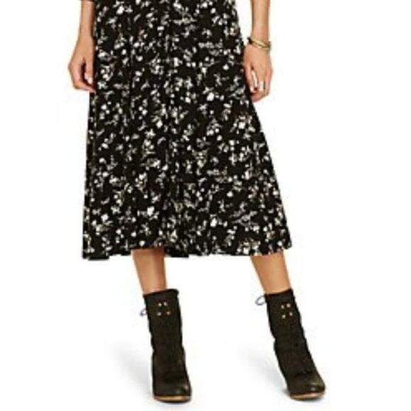 RALPH LAUREN DENIM & SUPPLY Tier Ruffled Black & White Floral Midi Dress – Large - Picture 10 of 11